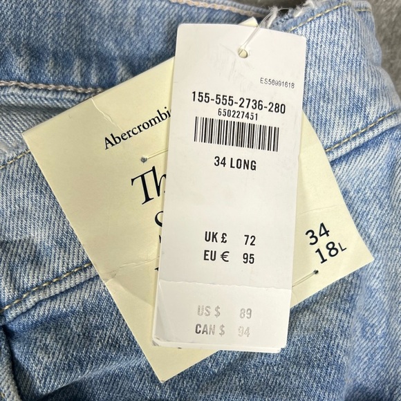Abercrombie&Fitch Jeans Womens 34 The 90s Straight Ultra High Rise Criss Cross - Picture 10 of 13